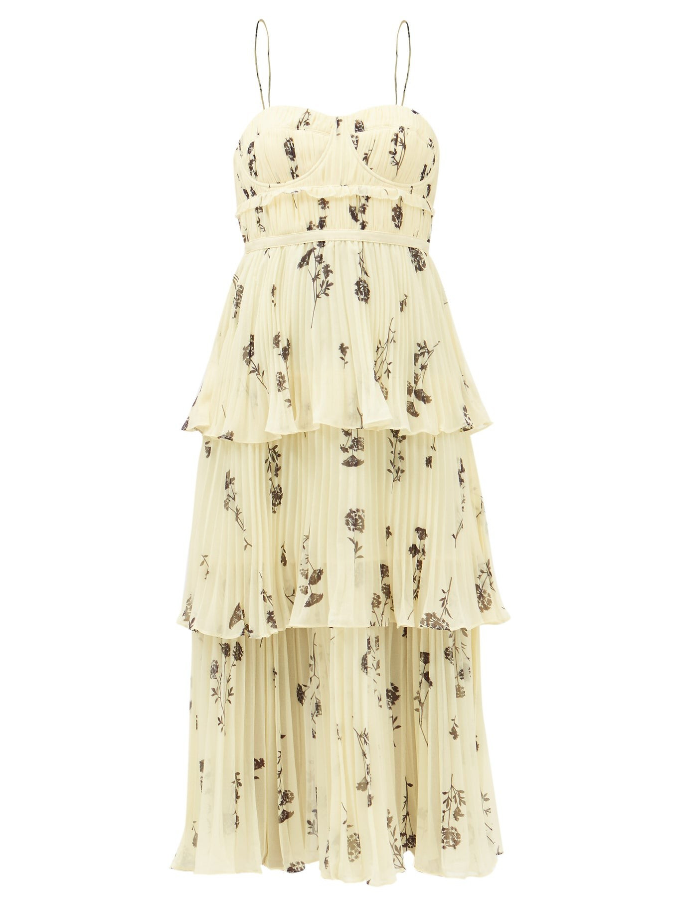 Tiered floral-print chiffon midi dress | Self-Portrait | Matches (US)