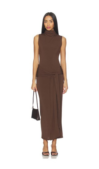 NIA Victoria Dress in Brown. - size L | Revolve Clothing (Global)