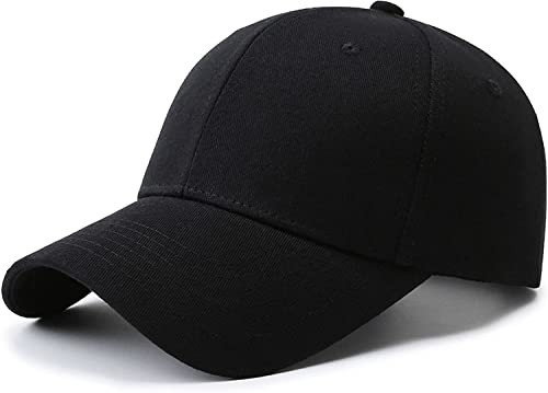Baseball Cap Men Women Cotton Dad Hat Classic Adjustable Plain Golf Hat Low Profile Unisex 1pack-Black | Amazon (US)
