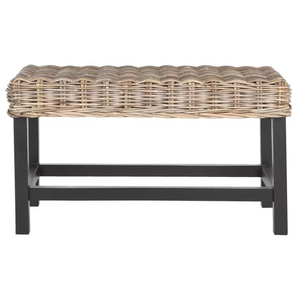 Omari Wicker Bench Gray - Safavieh | Target