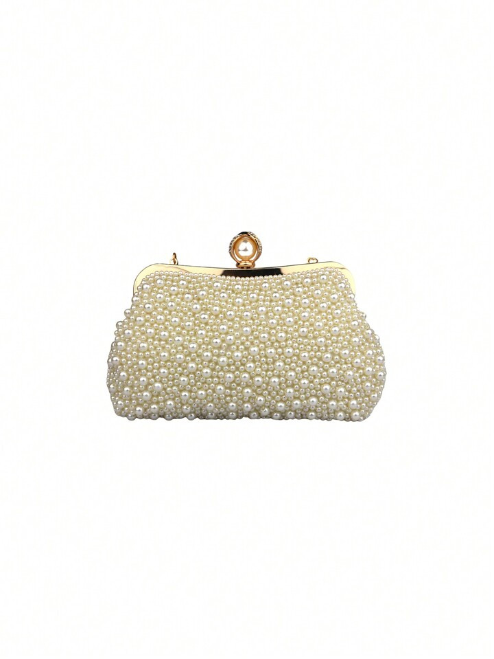 Glitter, Beads, Beaded Woven Women's Bag, Hard Clutch Evening Bag Matching Formal Dress, Cheongsa... | SHEIN