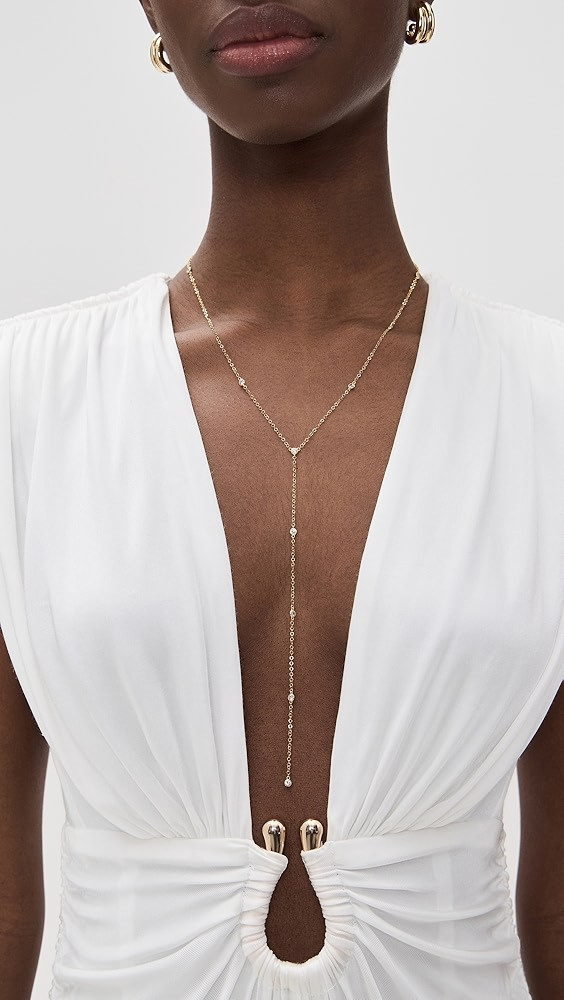 Cubic Zirconia Bezel Station Lariat Necklace | Shopbop