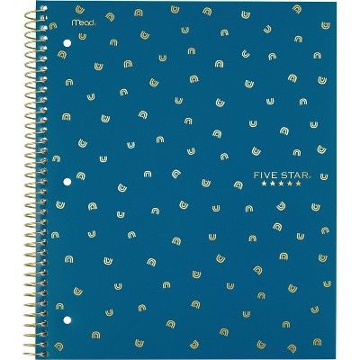 Five Star College Ruled 1 Subject Style Spiral Notebook Blue Rainbows | Target