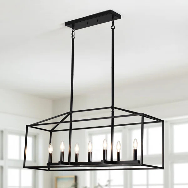 Entrekin 7 - Light Dimmable Kitchen Island Square / Rectangle Chandelier | Wayfair North America