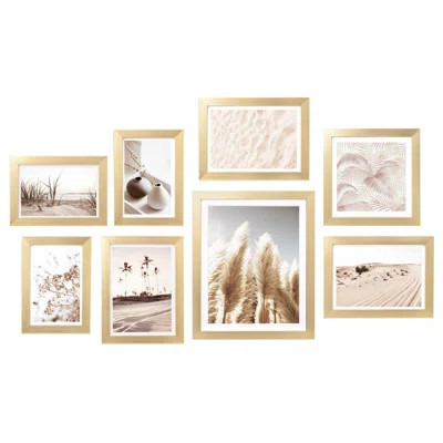 Gallery Wall Frame Set, Gold Picture Frames Collage Wall Decor With Neutral Pampas Grass Art For Living Room Bedroom, Assorted Size Including 8"X10", | Wayfair North America