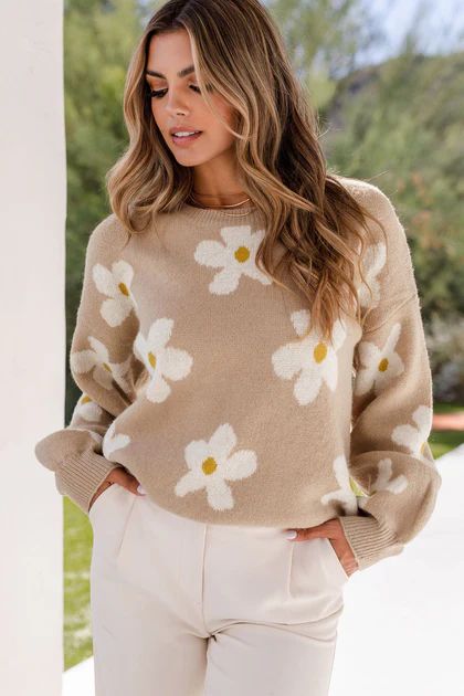 Daisy Taupe Sweater | Shop Priceless