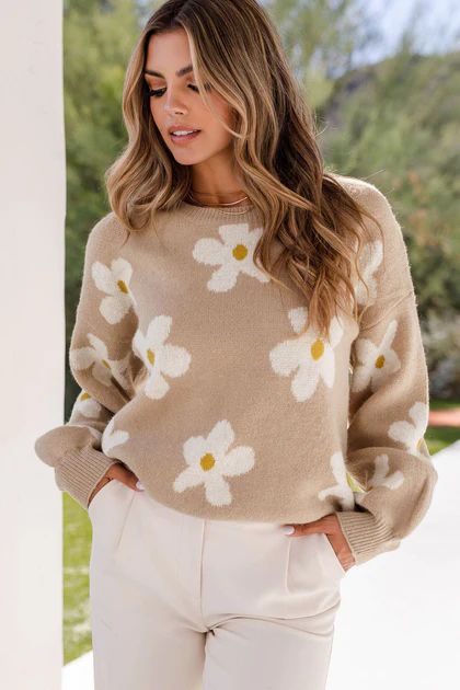 Daisy Taupe Sweater | Shop Priceless