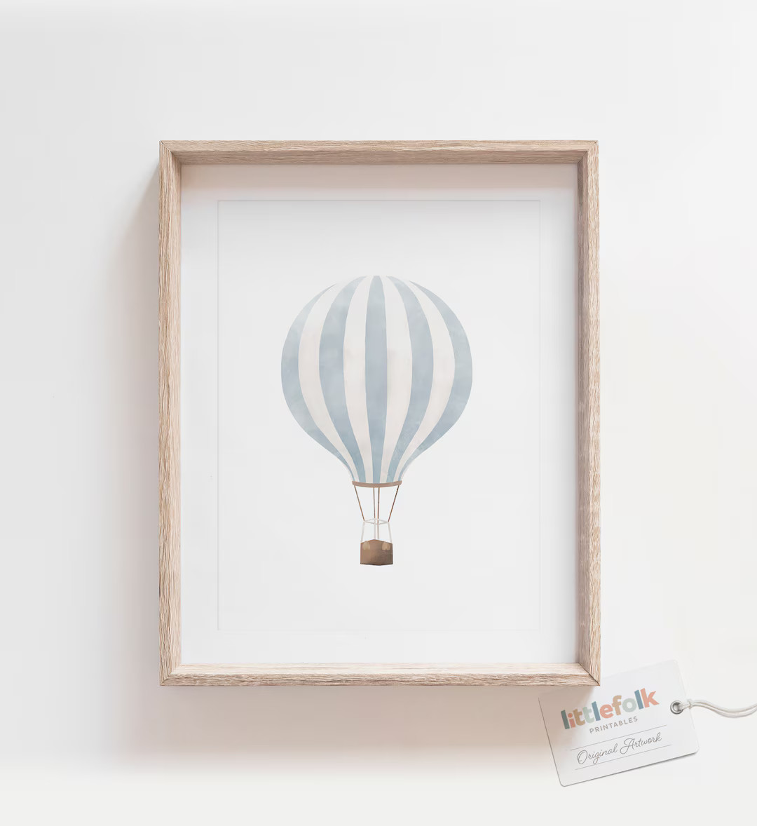 Blue Hot Air Balloon Print, Vintage Nursery Decor, Printable Travel Wall Art, Boys Room Decor, Ki... | Etsy (US)
