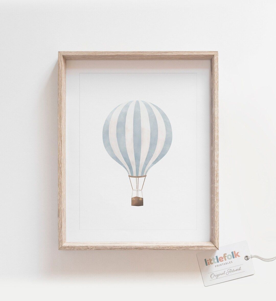 Blue Hot Air Balloon Print Vintage Nursery Decor Printable - Etsy | Etsy (US)