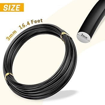 16.4 Feet Black Aluminum Craft Wire 3 mm Thickness Bendable Metal Craft Wire for DIY Crafts Makin... | Amazon (US)
