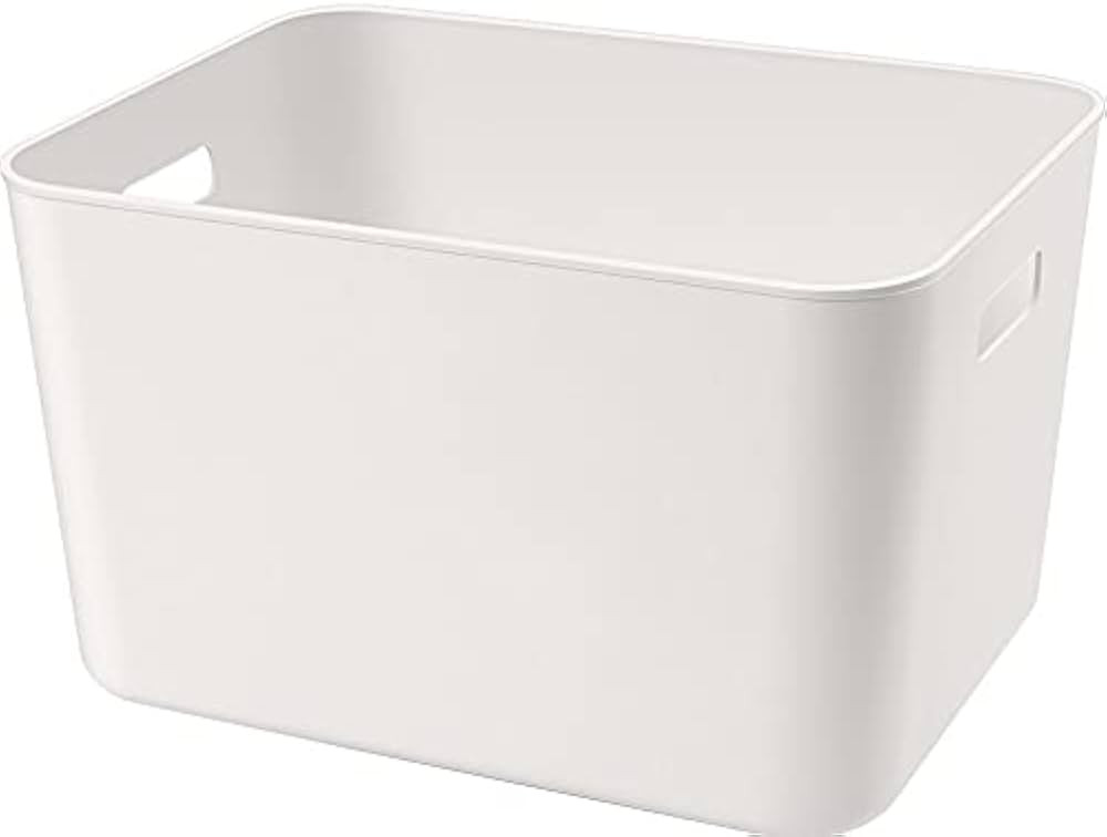 Set of 3 Plastic Storage Bin,13.4x10.2x8'' Versatil Kitchen Pantry,Desk,Office and Drawer,Plastic Organizer Container Under Bed,Under Sink Bathroom Organizer (Large) | Amazon (US)