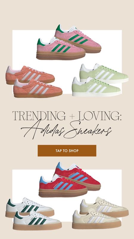 All the colored Adidas please 🩷🩷🩷💓💓 have been wearing my pairs nonstop and they are the perfect spring sneaker! Love all the brights that are out!!! 😍

Adidas Gazelle, Adidas Samba, mom shoes, platform sneakers, favorite shoes for spring, favorite spring sneakers 

#LTKshoecrush #LTKSeasonal