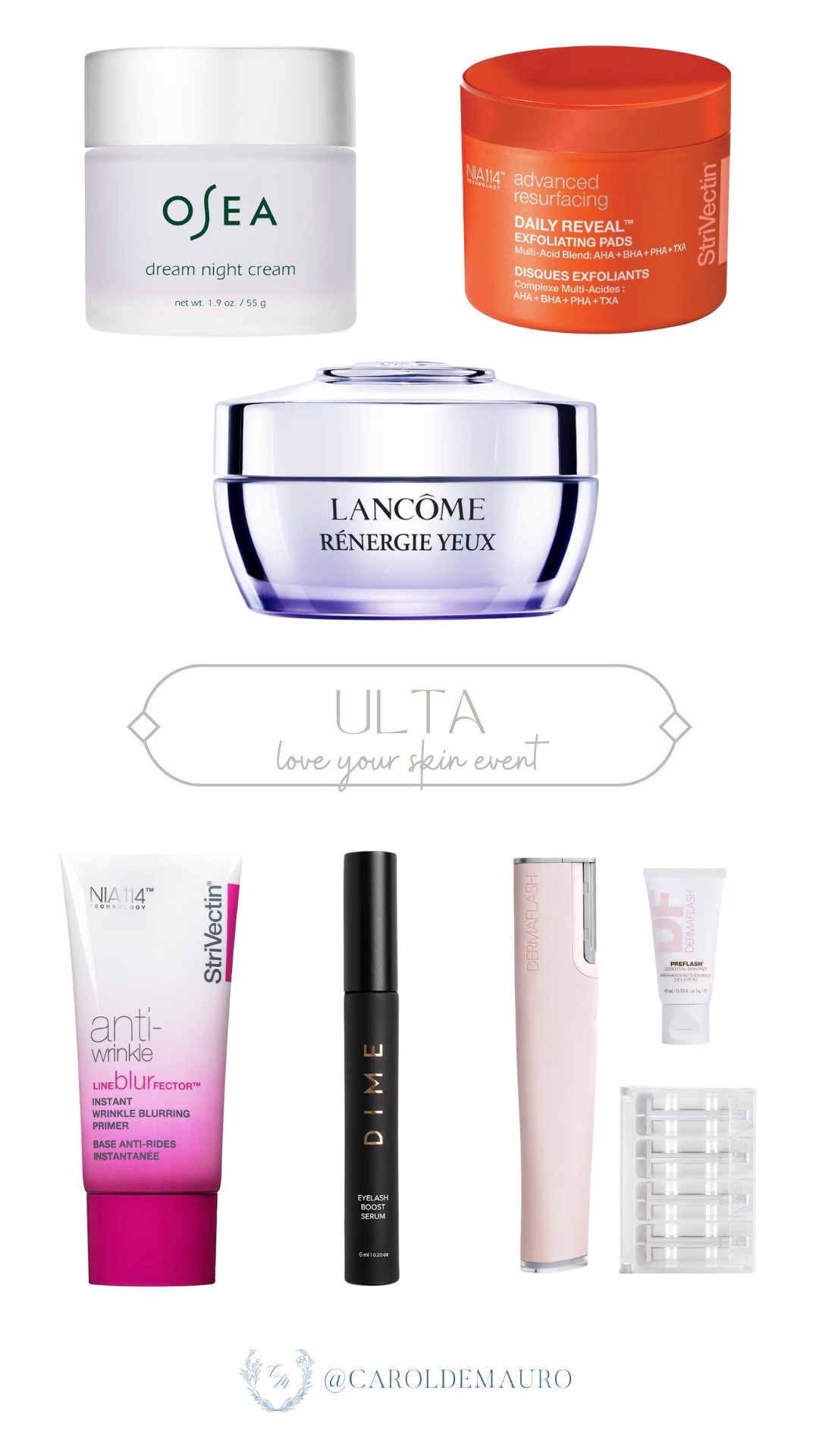 Time to give your skin that much-needed glow-up just in time for Ulta's Love Your Skin event! You can get up to 50% off from bestselling products like Lancome, Osea, DermaFlash, and more.

skincare routine, beauty must haves, dewy skin, gift guide for her, clean girl, morning skincare, barrier repair, skin prep

#LTKBeauty #LTKSeasonal #LTKFindsUnder50