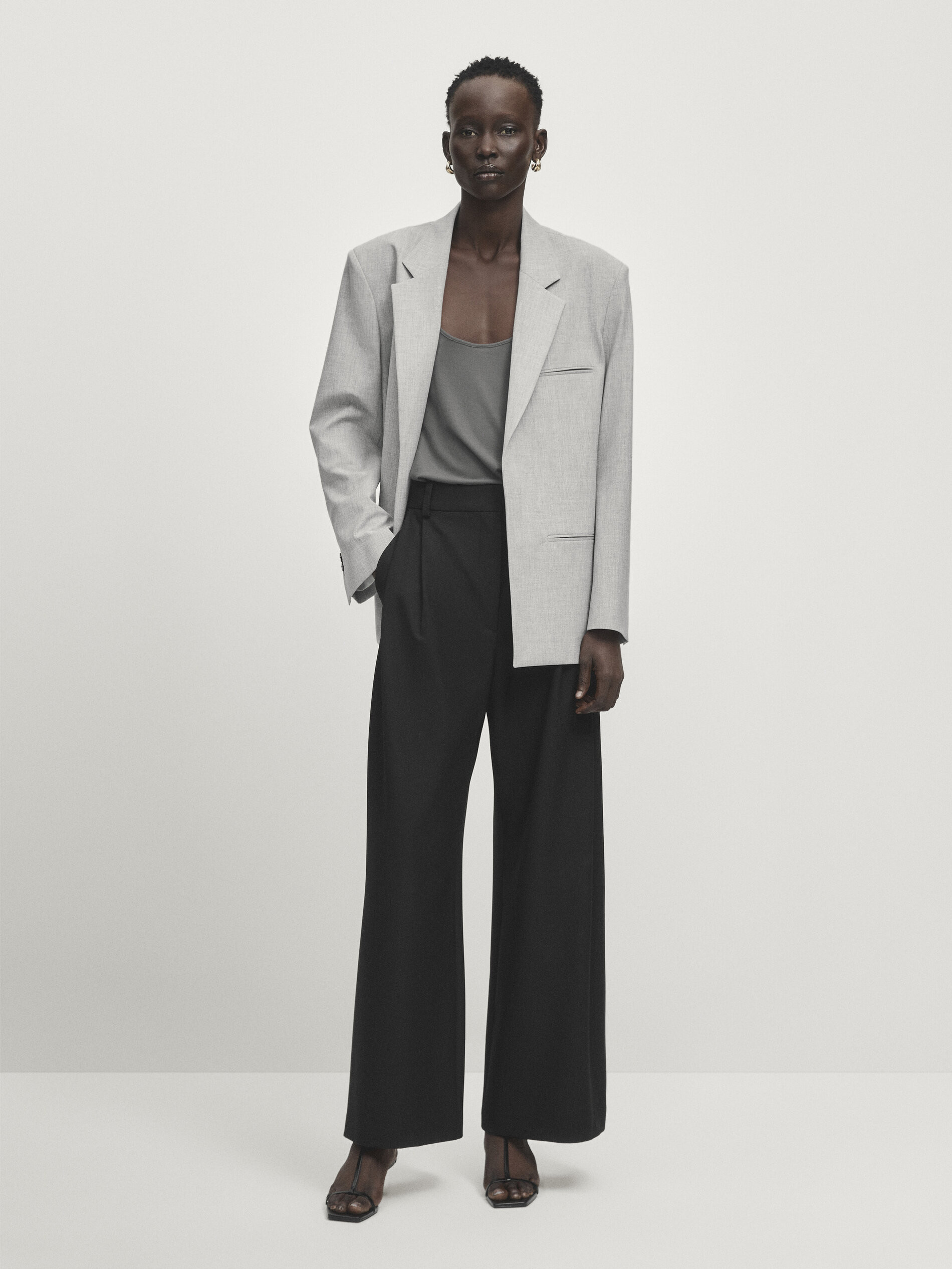 Smart trousers with double dart detail - Studio | Massimo Dutti US