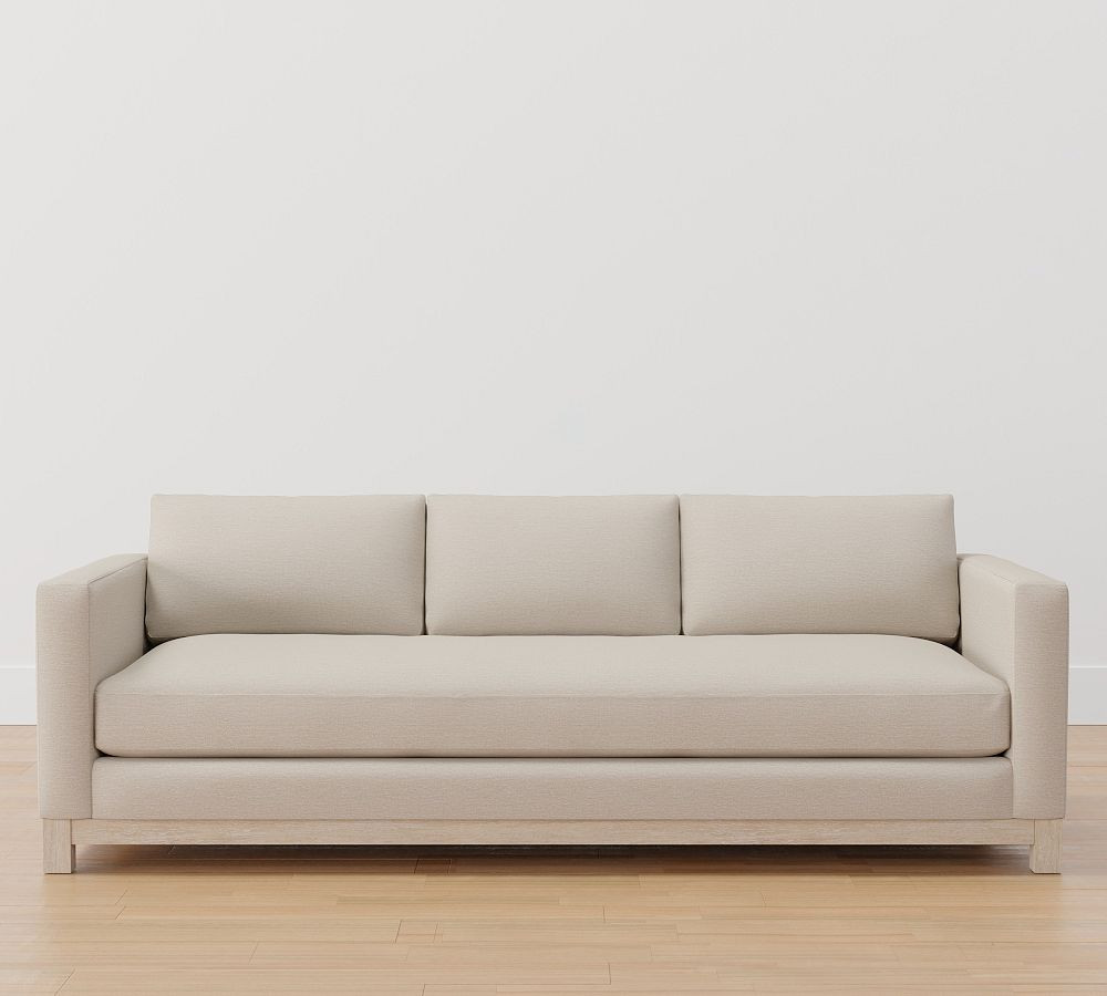 Jake Seadrift Wood Base Sofa (63"-120") | Pottery Barn CA