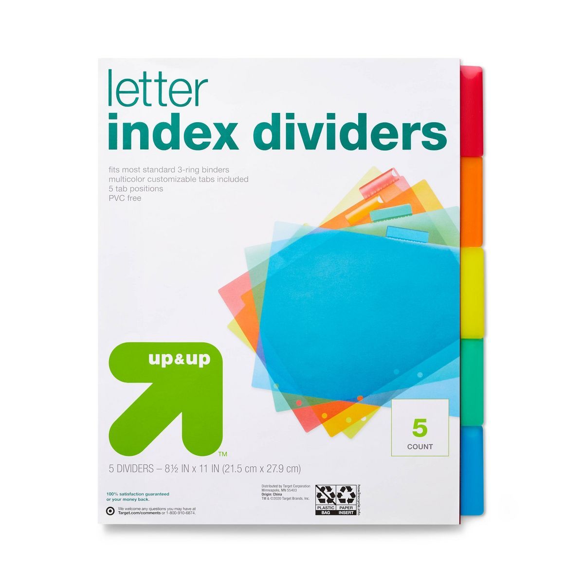 Plastic Letter Index Dividers - up & up™ | Target