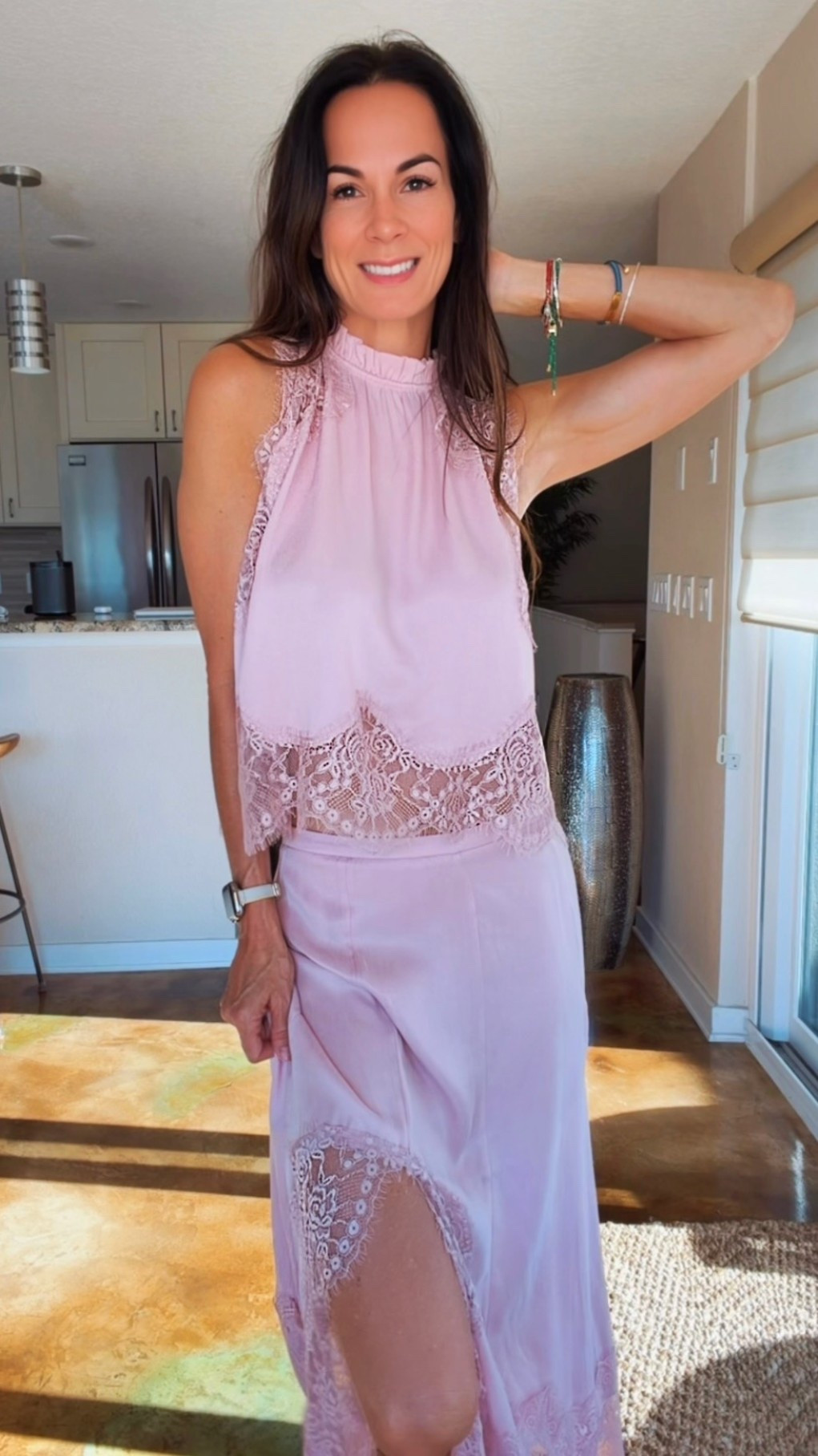 Pink, lace, silk… and just enough main character energy to make Cinderella question her wardrobe. 💕✨

I’m convinced every woman needs one outfit that makes her instantly stand a little taller, and this one is exactly that. The lace detailing, the dreamy silk, the flowy silhouette… she’s feminine, elegant, chic, and somehow still effortless.

This is one of those outfits that doesn’t need much styling because the outfit is the statement. I kept the accessories simple and let this gorgeous set do all the talking.

If you hear glass slippers clicking… mind your business. 😂👠

Wearing size 2

#nicolecoleestyle #summerstyle #quietluxury #elevatedstyle #lacefashion

#LTKdayinmylife #LTKgrwm #LTKootd