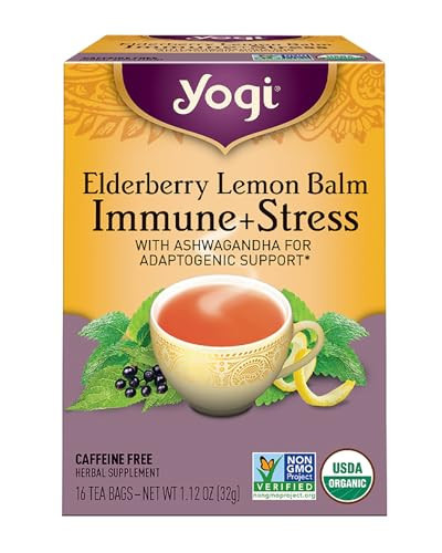Yogi Tea Organic Lemon Balm Elderberry Immune Stress Tea, 16 CT | Amazon (US)