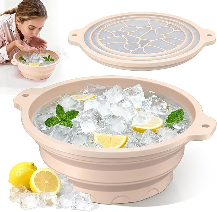 Face Ice Bath Bowl with Built-in Ice Tray for Cold Therapy, Collapsible Silicone Face Bowl for Ic... | Amazon (US)