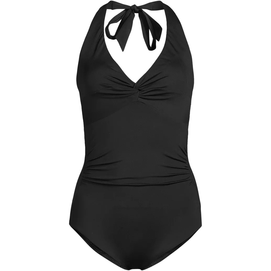 Women's Knot Twist Halter One Piece | Lands' End (US)