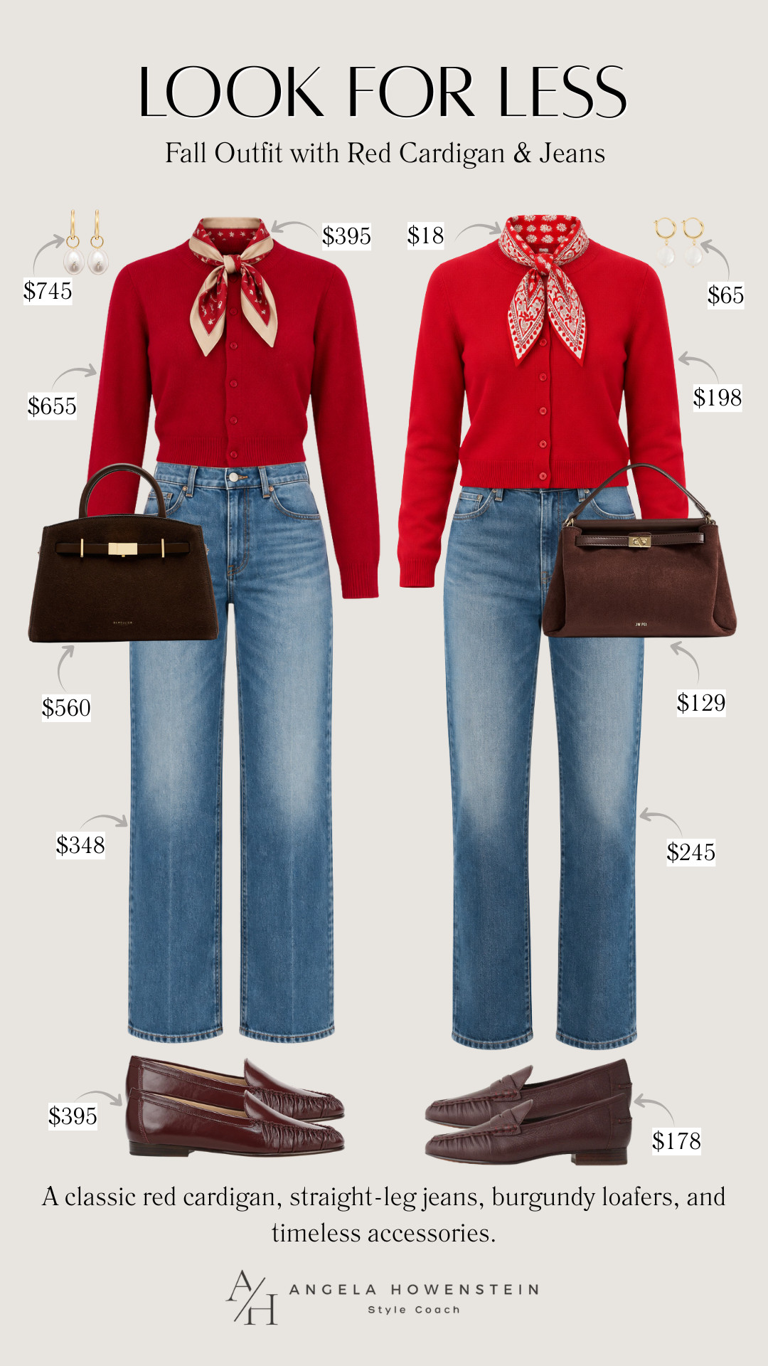 Love the designer look but not always the designer price? This look-for-less outfit captures the same polished style with classic pieces at a fraction of the cost. From the $18 scarf to the timeless loafers and handbag, these are smart wardrobe investments that give you the same elevated feel for less.

👩‍💻 LTK PRO TIPS
❤️ Heart = Support my posts ;-)
🔖 Save = Get sale & restock alerts for the things you love!
📋 Lists = Keep favorites organized (List ideas: Christmas, Birthdays, and Vacations!)
📲 Share = Send lists and products to a friend (or your daughters like me).
💬 Comment = Ask me anything, and I’ll answer. ;-) 

 #LTKootd #LTKSeasonal #LTKOver40