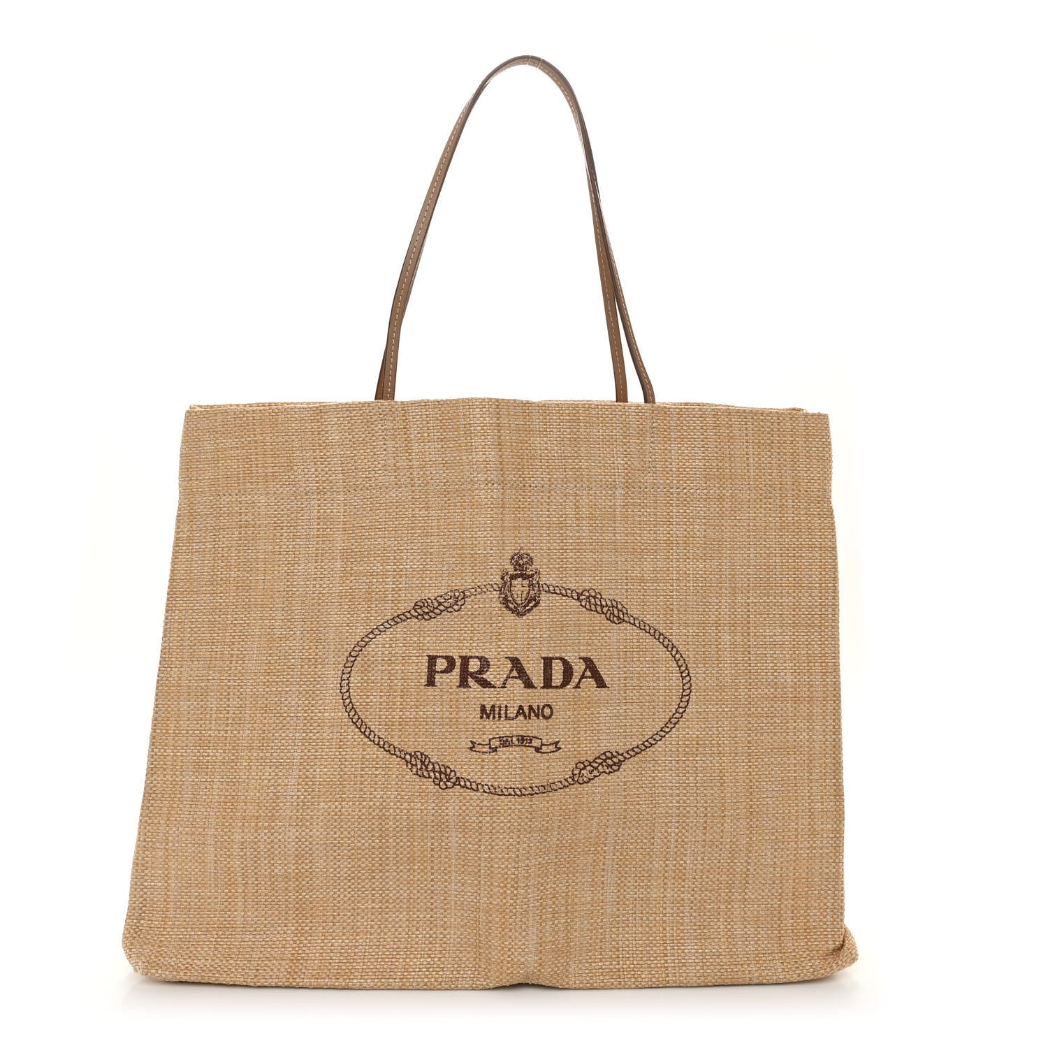 Raffia Logo Tote Naturale | FASHIONPHILE (US)