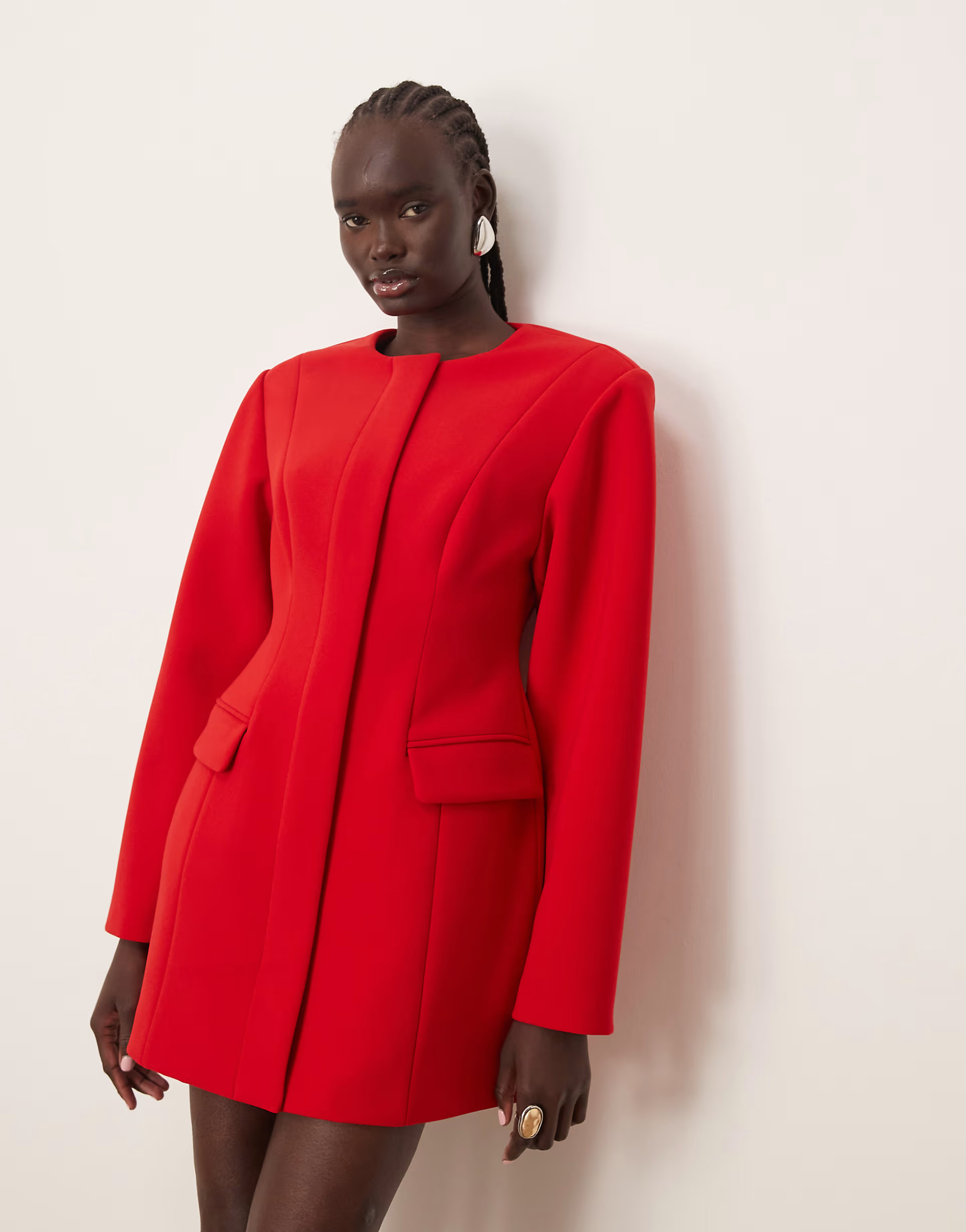 ARRANGE cinched waist blazer dress in red | ASOS (Global)