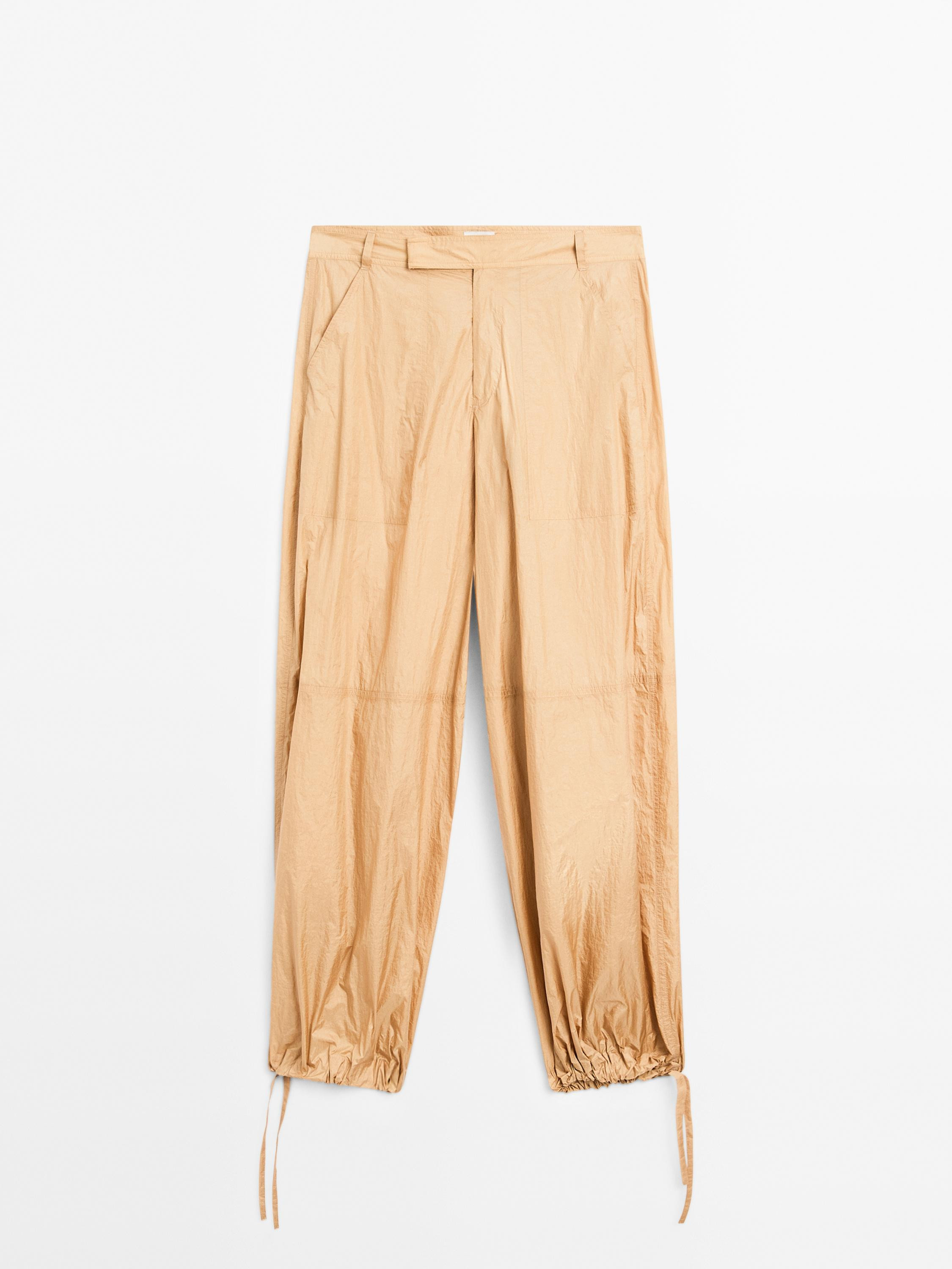Lightweight trousers with strap details - Studio | Massimo Dutti US