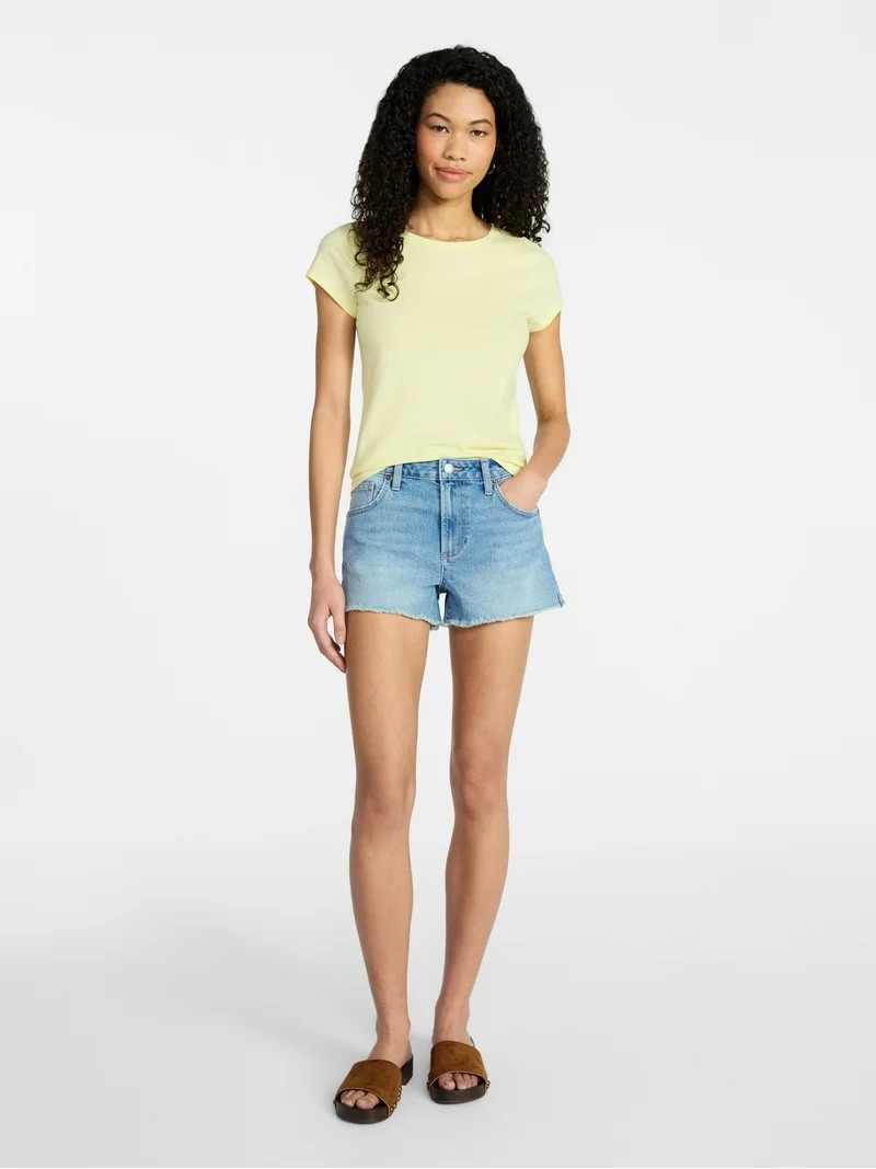 No Boundaries Crew Neck Tee with Short Sleeves, 1 or 3-Pack, Women’s Sizes XXS-XXL | Walmart (US)