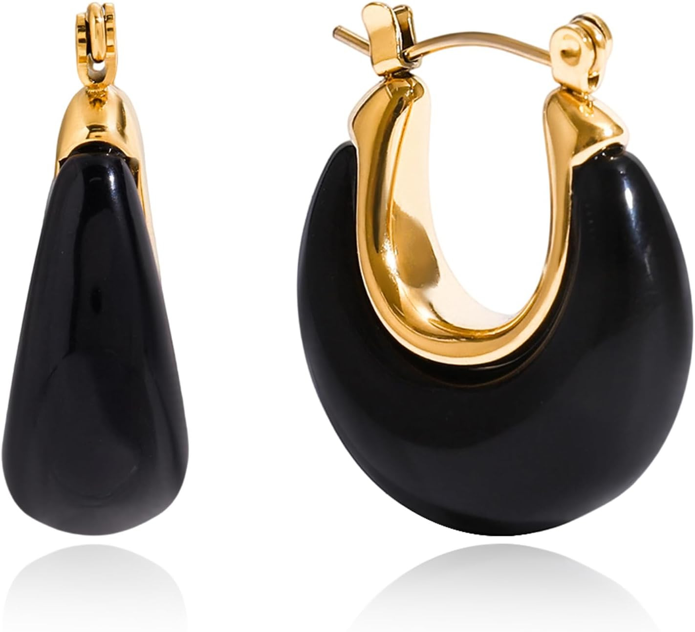 Chunky Gold Statement Colorful Resin Dangle Drop Earrings for Women | Amazon (US)
