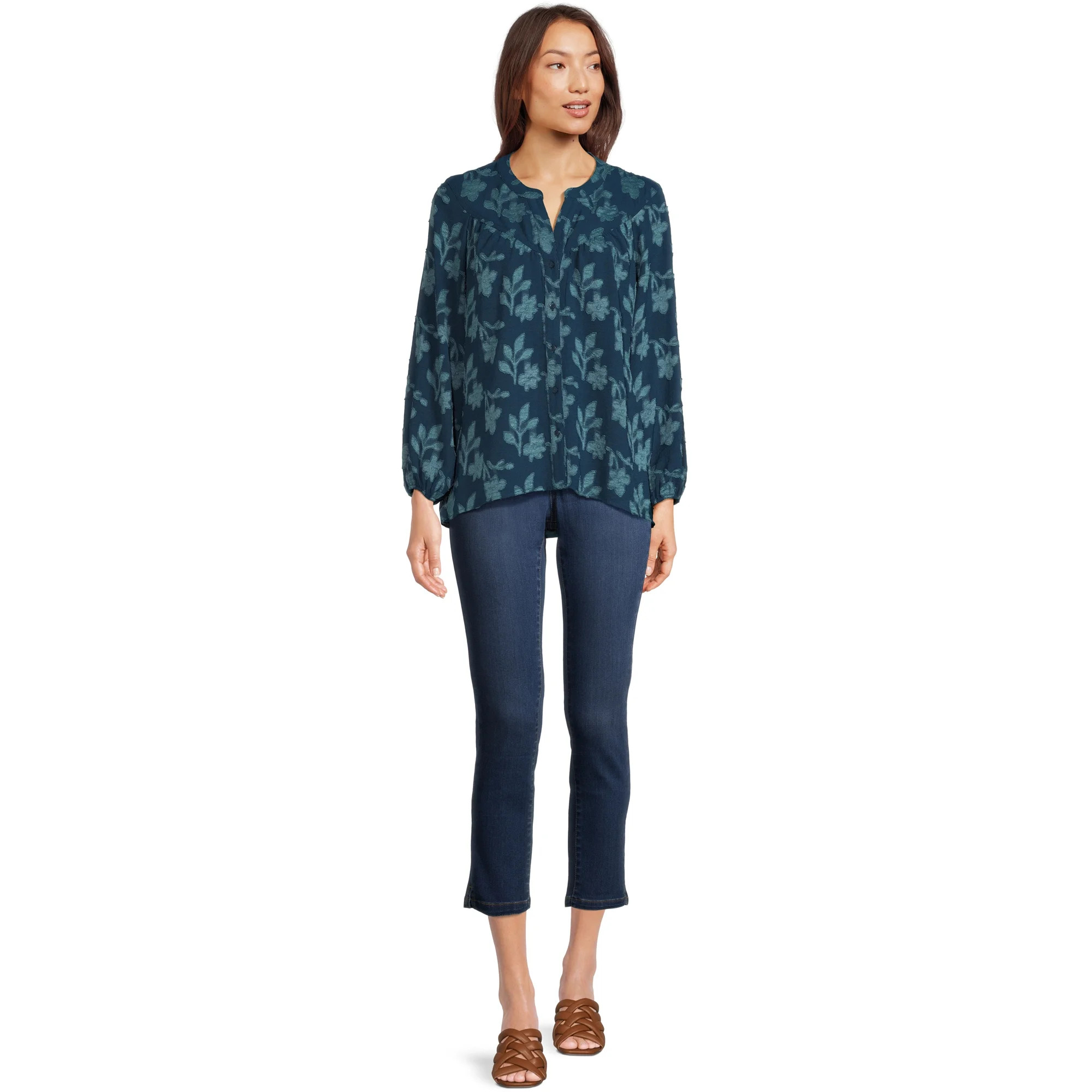 The Pioneer Woman Button Front Tunic Blouse, Women's, Sizes S-3X | Walmart (US)