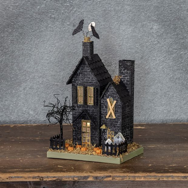 Lighted Haunted Halloween House | Antique Farm House