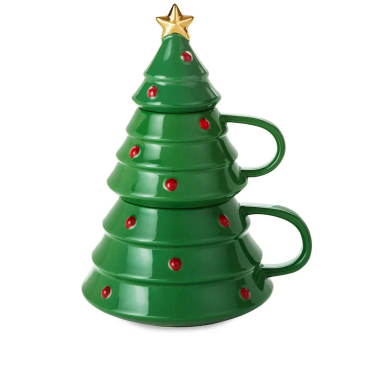 Hallmark Holiday Christmas Tree Stacking Mugs Set of 2 New with Tag | Walmart (US)