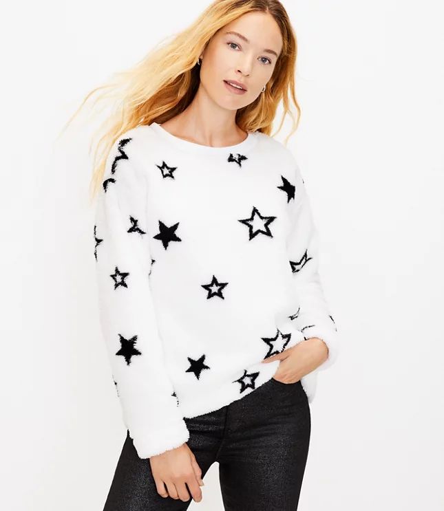 Star Sherpa Sweatshirt | LOFT
