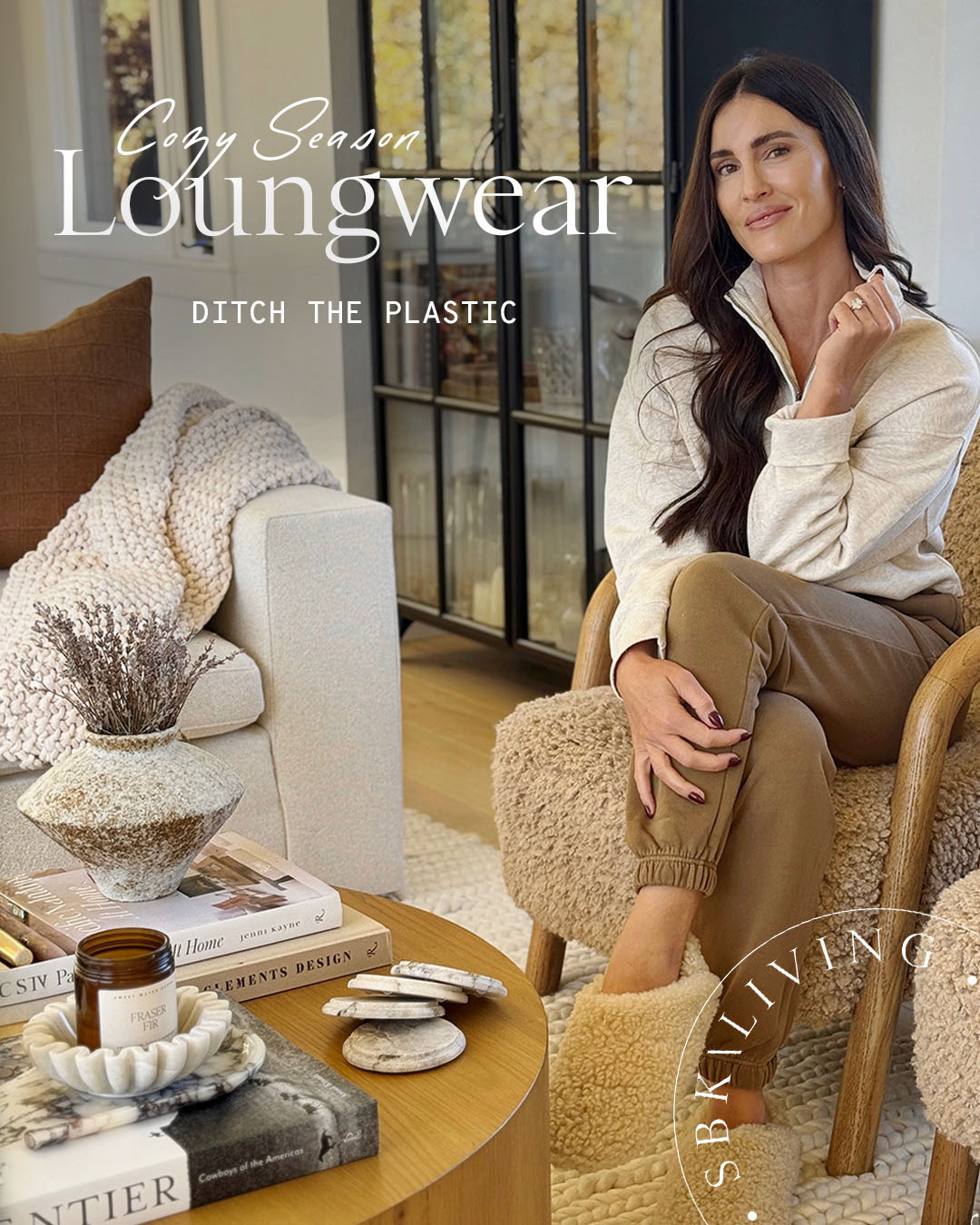 Cozy season LOUNGEWEAR🍂🤍 It’s time to ditch the plastic in clothes!! Rounding up my favorite low-tox basics👏🏻 Think organic cotton, wool, cashmere and shearling✨ Swipe right to see how I mix and match the pieces!