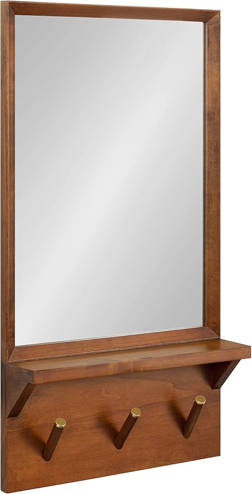 Kate and Laurel Hinter Wood Framed Mirror, 16 x 30, Walnut Brown, Decorative Modern Wood Wall Mir... | Amazon (US)