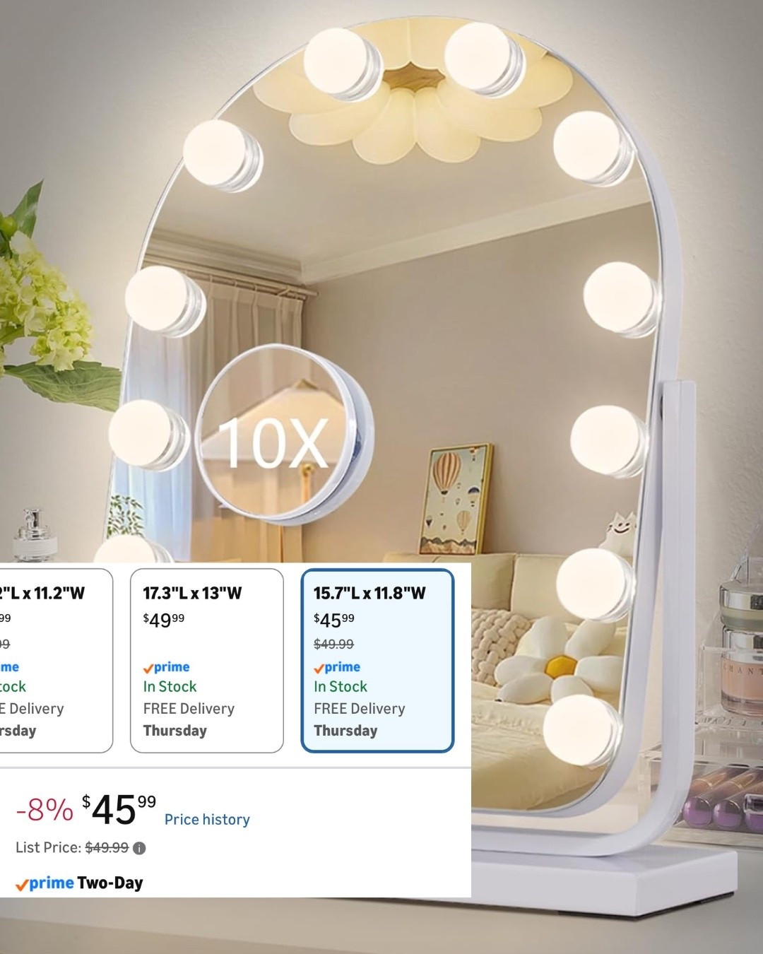 The misy affordable vanity mirror that looks expensive. 12 bulbs. 15x11

#LTKHome #LTKgrwm