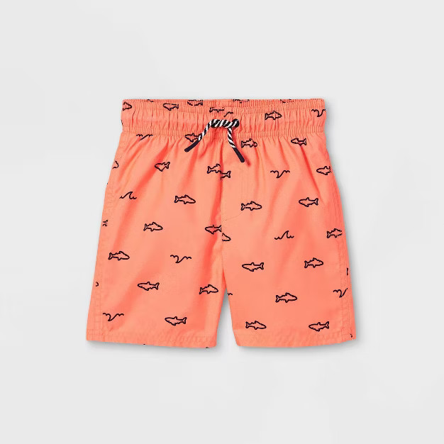 Toddler Boys' Shark Print Swim Trunks - Cat & Jack™ Pink | Target