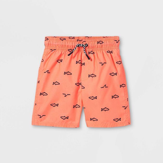 Toddler Boys' Shark Print Swim Trunks - Cat & Jack™ Pink | Target