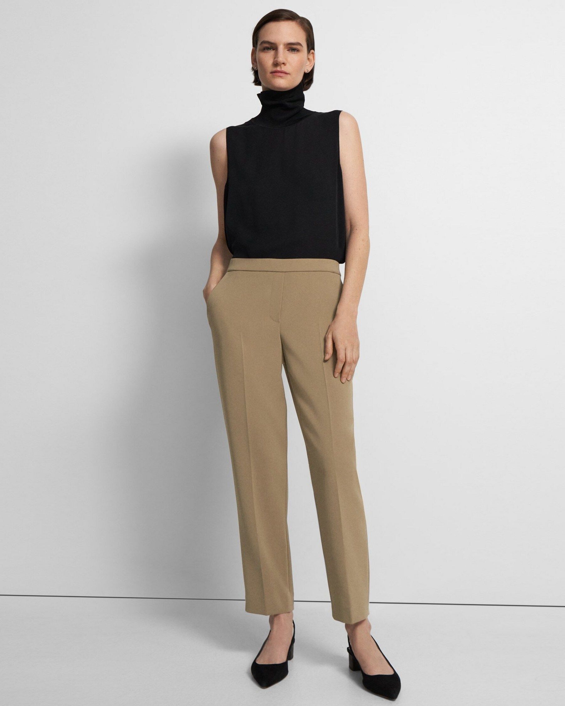 Treeca Pull-On Pant in Admiral Crepe | Theory