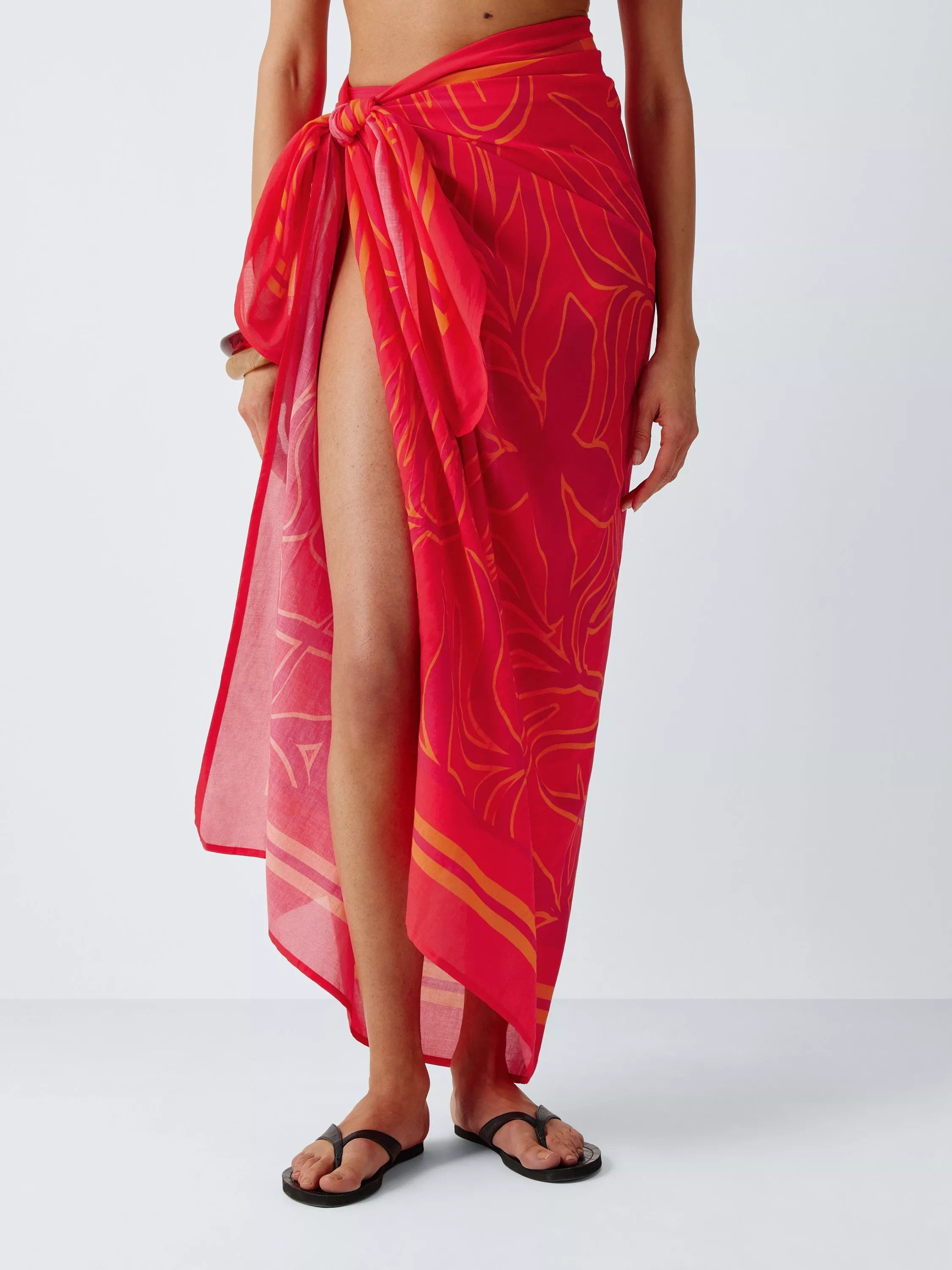 John Lewis Cabana Bloom Sarong, Red Multi | John Lewis (UK)