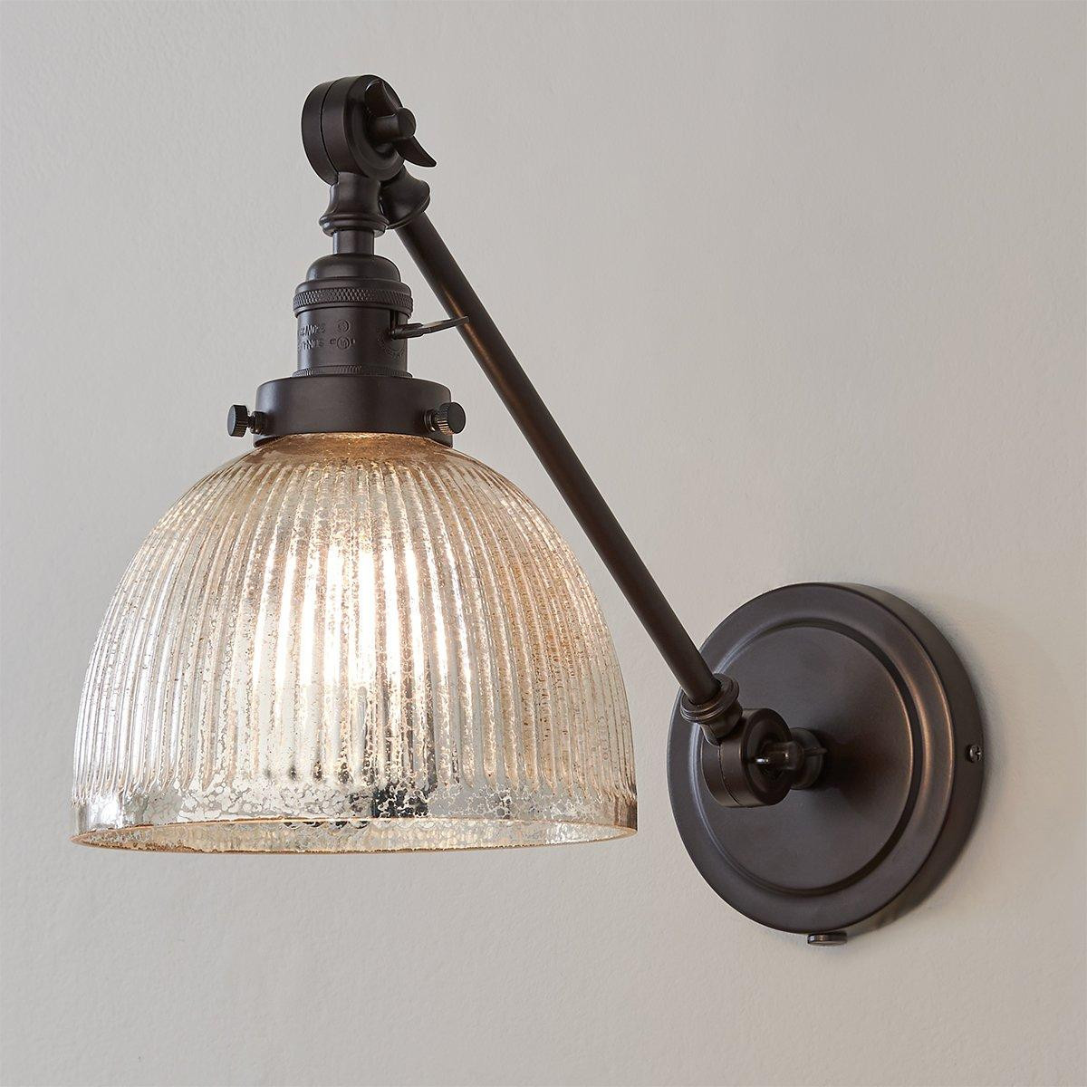 Mercury Glass Dome Swivel Swing Arm | Shades of Light