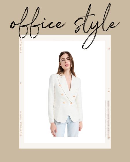 Kat Jamieson of With Love From Kat shares a blazer. Office style, neutral blazer, white blazer, workwear. 

#LTKworkwear #LTKstyletip