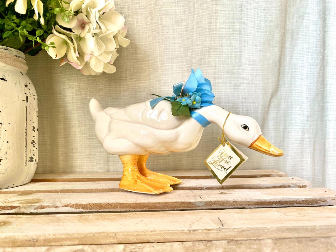 Vintage Ceramic Goose Figurine Artistic Gifts Inc 1987 | Etsy (US)