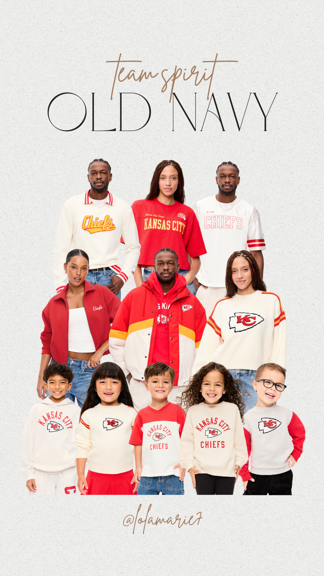 Old Navy is styling your Team Spirit! 
All NFL teams are available online - click the link to see your favorites! 

#chiefs #nfl #gamedaystyle #kanascity #kcchiefs 

 #LTKootd #LTKSeasonal #LTKTravel