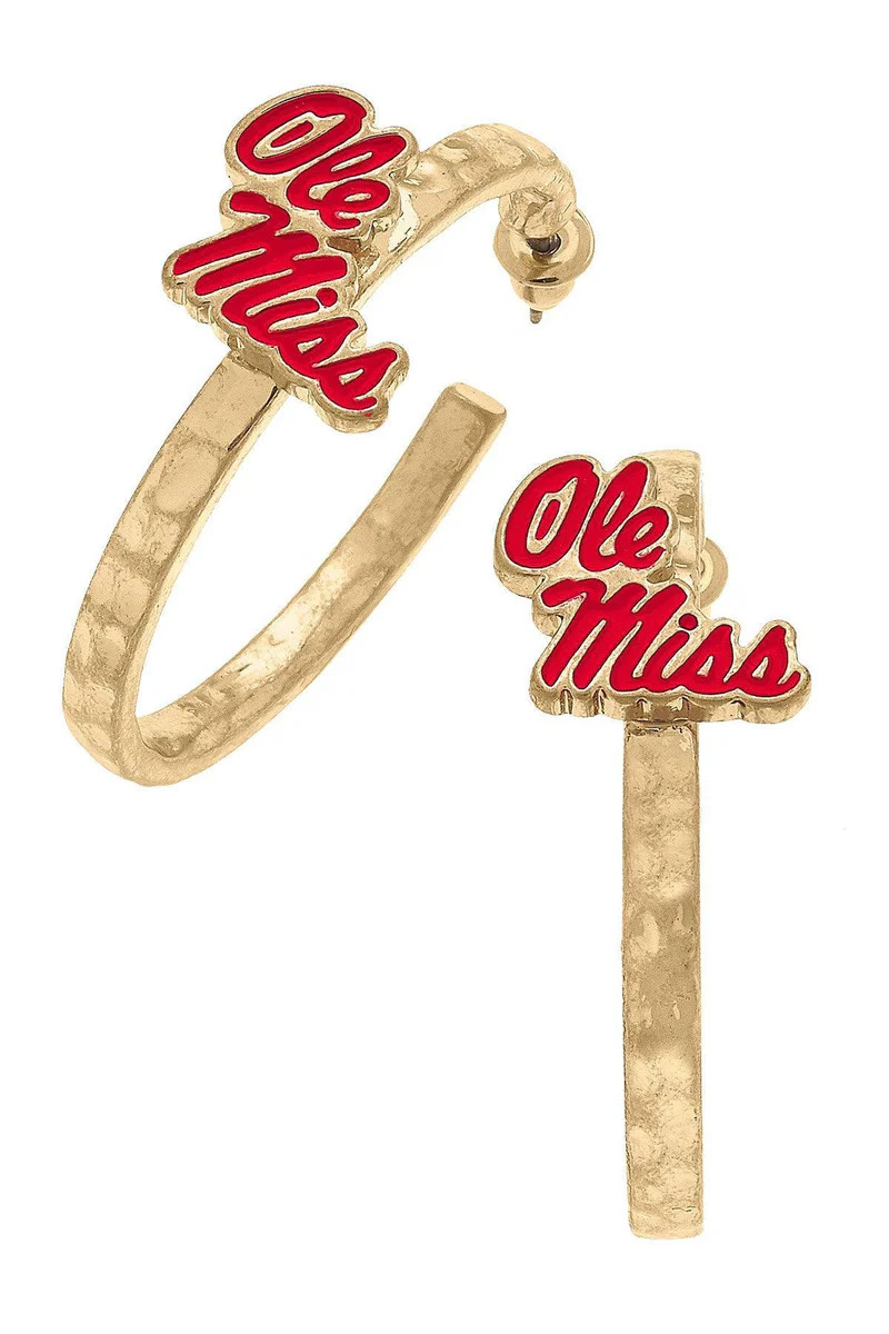 Ole Miss Rebels Enamel Logo Hoop Earrings - FINAL SALE | CANVAS