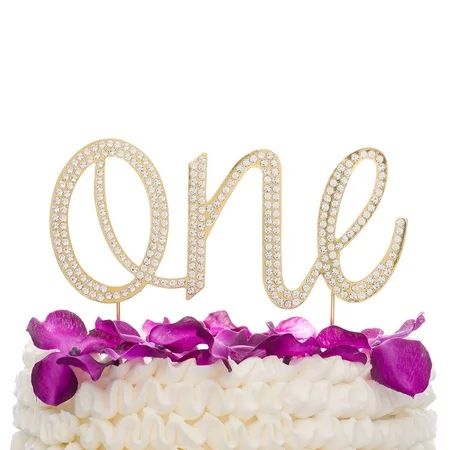 Ella Celebration One Cake Topper for First 1st Birthday Party (Gold) | Walmart (US)