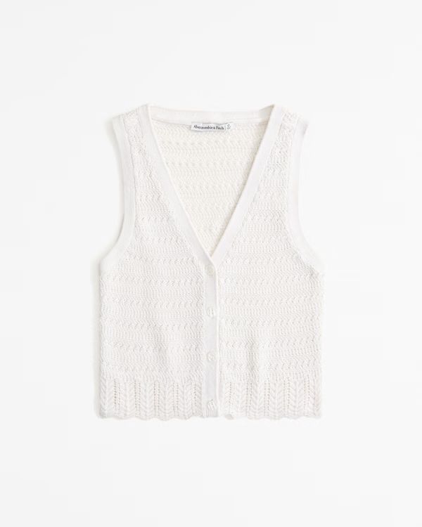 Women's Crochet-Style Sweater Vest | Women's Tops | Abercrombie.com | Abercrombie & Fitch (US)