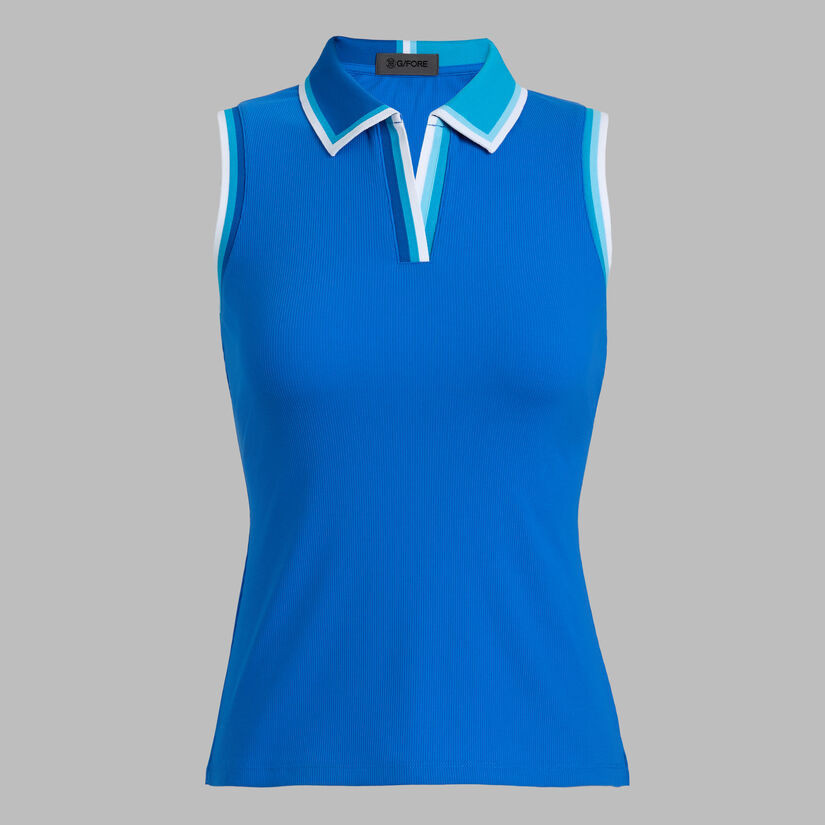 Johnny Collar Ribbed Tech Sleeveless Polo | GFORE.com