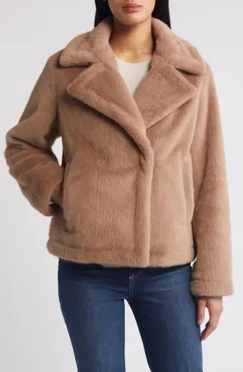 Notched Lapel Faux Fur Jacket | Nordstrom